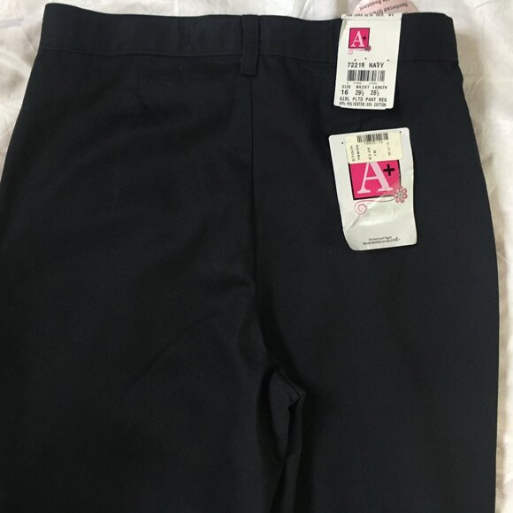 School Apparel Size 16 Girls 7221R Navy Blue Dress Pants School Adjustable New - Picture 11 of 13